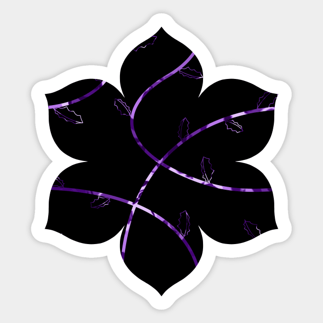 Jagged Leaves, Lilac Sticker by StephOBrien